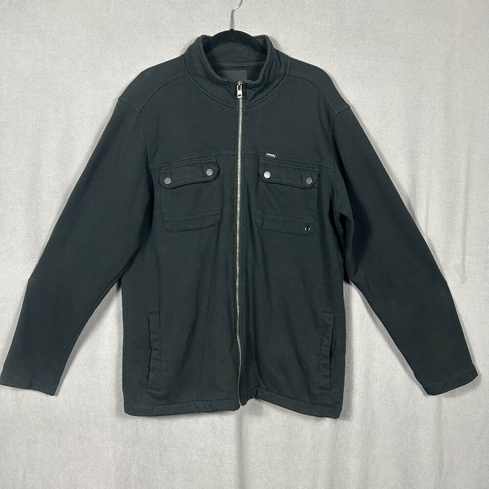 Hurley Men's Sweat Coat Jacket Black Size Large Full Zip Up Casual